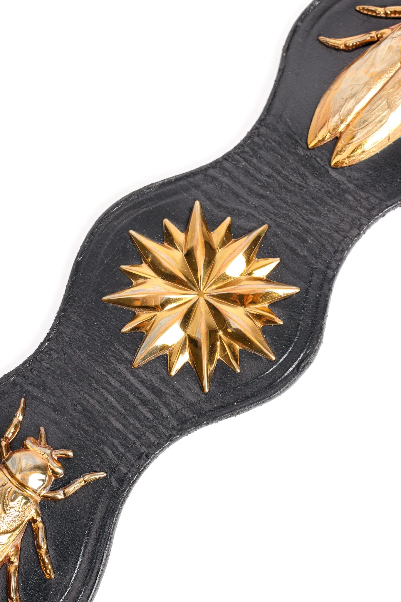 Leather Brass Bug Belt