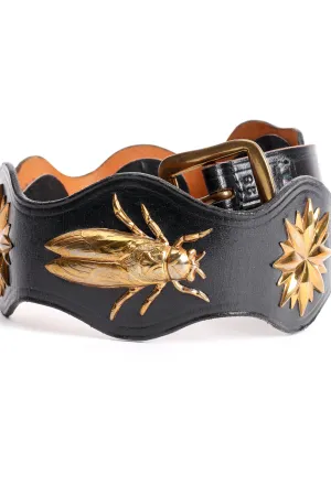 Leather Brass Bug Belt