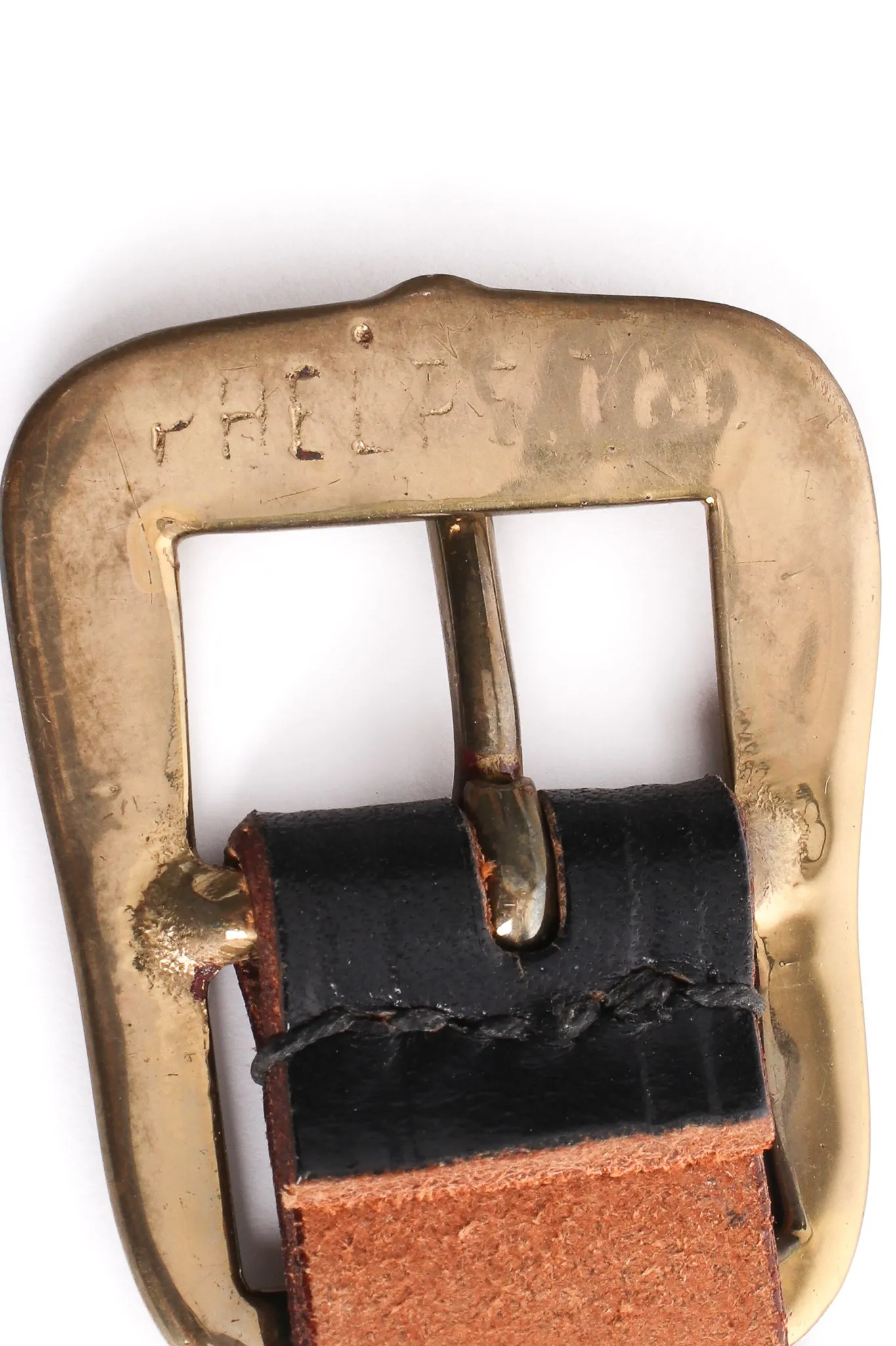Leather Brass Bug Belt