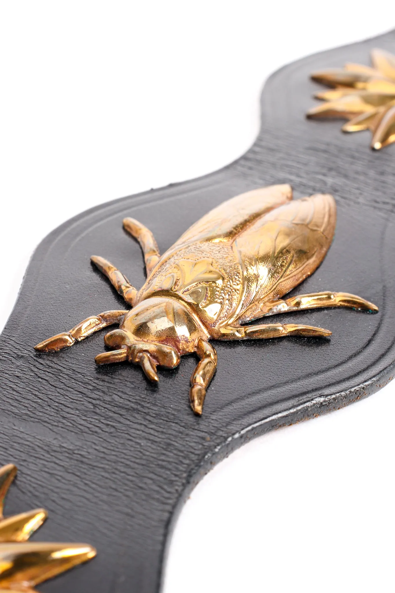 Leather Brass Bug Belt