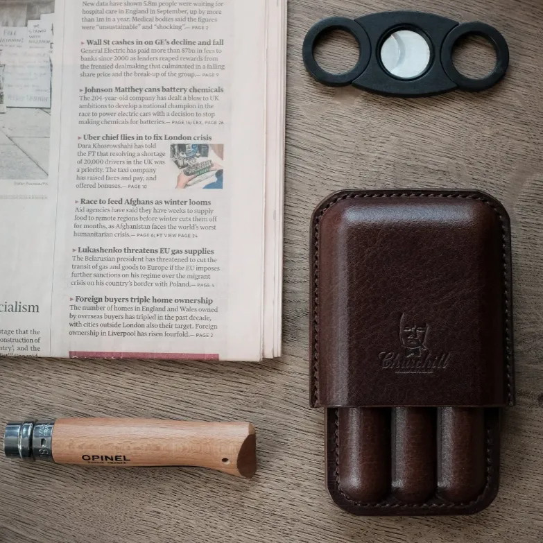 LEATHER CIGAR CASE / CAMO