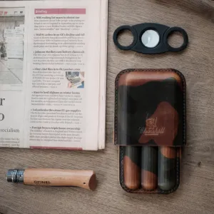 LEATHER CIGAR CASE / CAMO