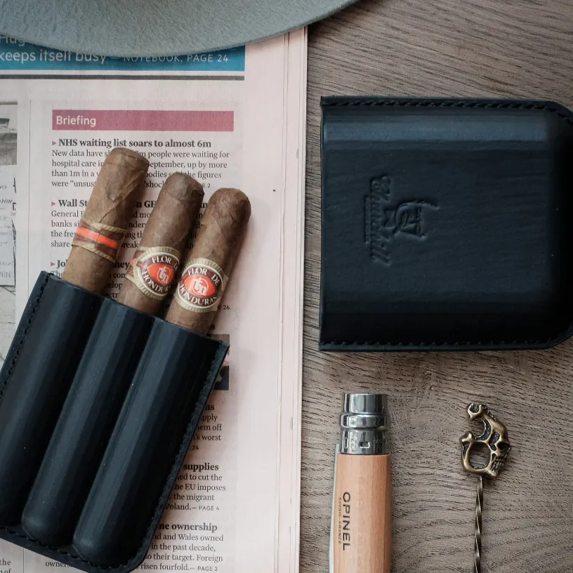 LEATHER CIGAR CASE / CAMO