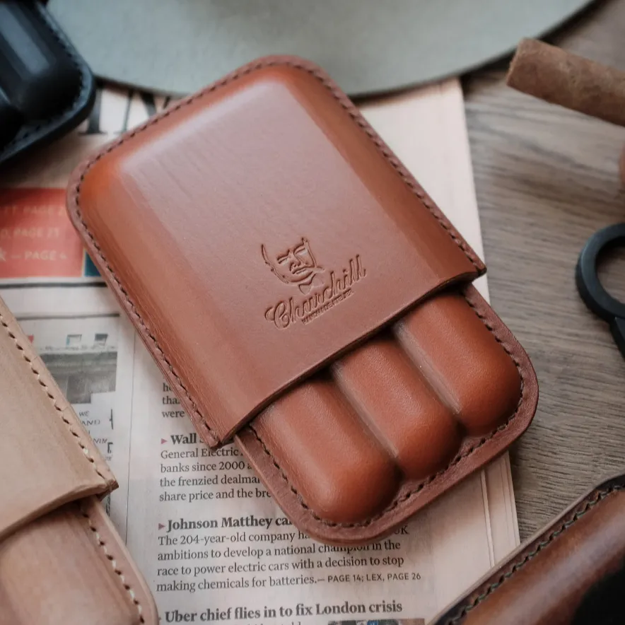 LEATHER CIGAR CASE / CAMO