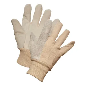 Leather Palm Work Gloves with Knit Wrist