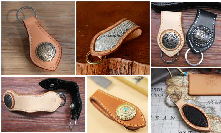 Leather Pattern Leather Keychain Pattern Keyring with Belt Loop Leather Craft Pattern Leather Templates
