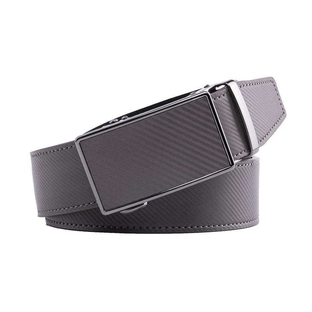Leather Ratchet Belt - Grey