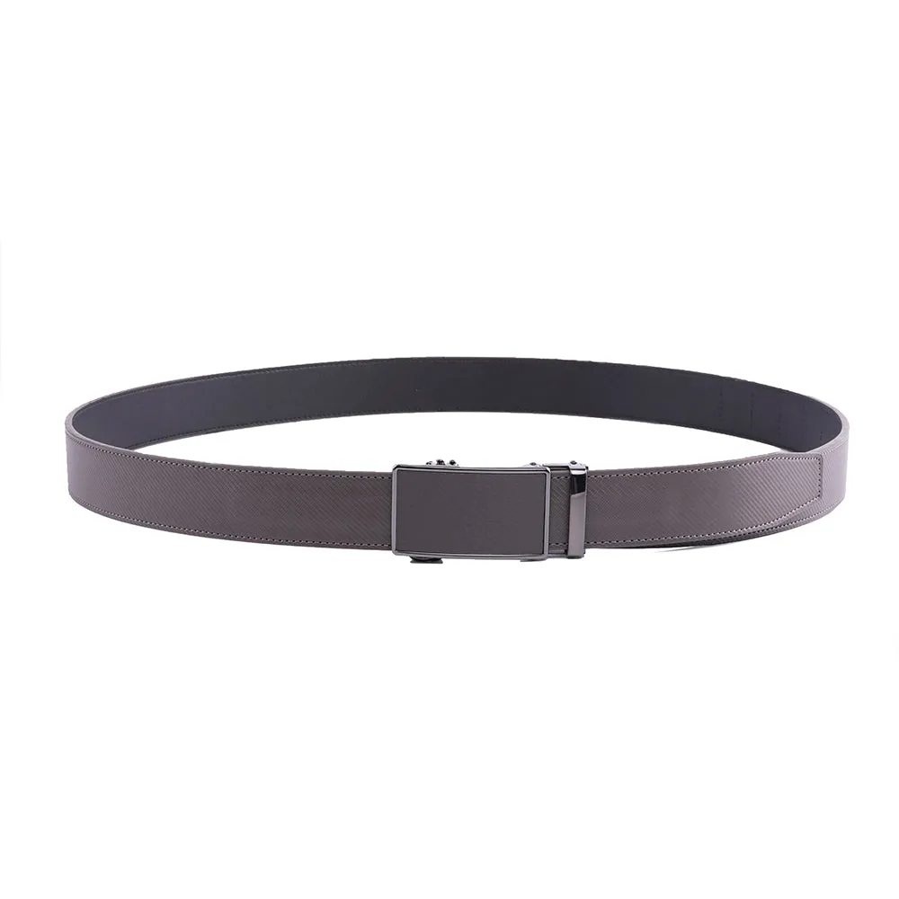 Leather Ratchet Belt - Grey