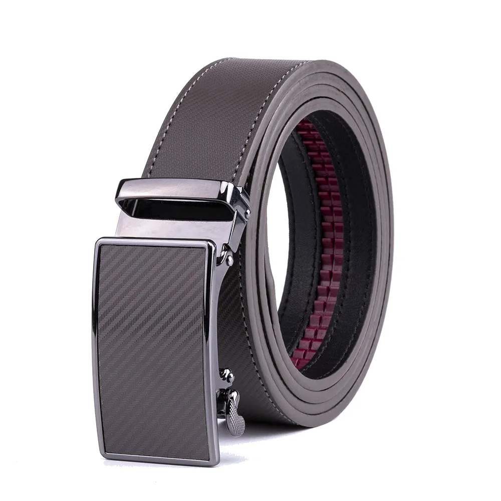 Leather Ratchet Belt - Grey