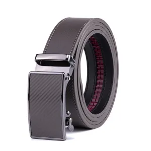 Leather Ratchet Belt - Grey