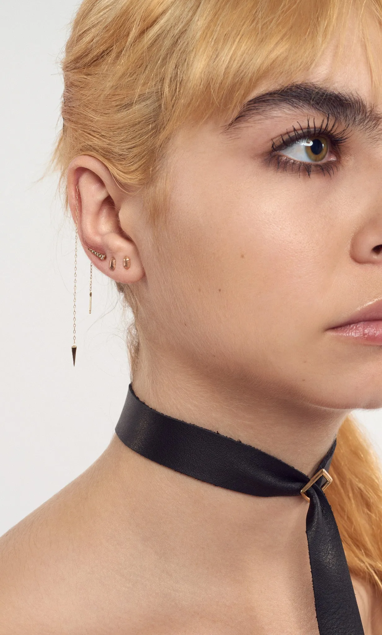 Leather Tie Triangle Toggle Choker