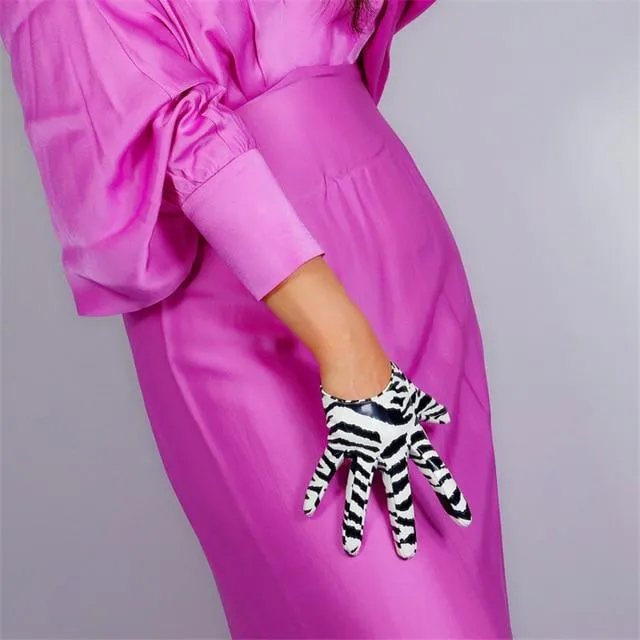 Leather Ultrashort Gloves / Emulation Leather Wild alternative Fashion Gloves
