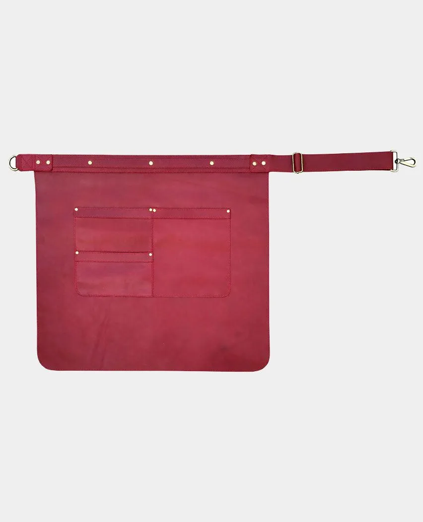 Leather Waist Apron With Adjustable Waist Belt