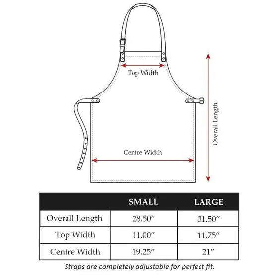 Leather Waist Apron With Adjustable Waist Belt