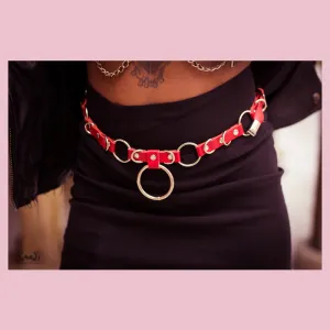 Lina vegan or leather o ring belt