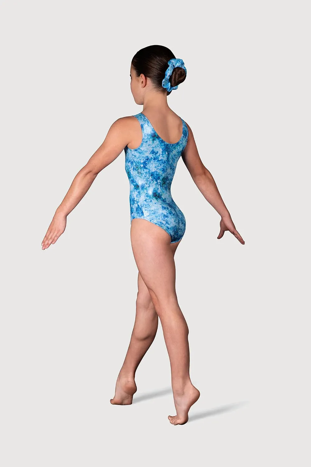 LL5207G - Glacier Printed Girls Tank Leotard & Scrunchie