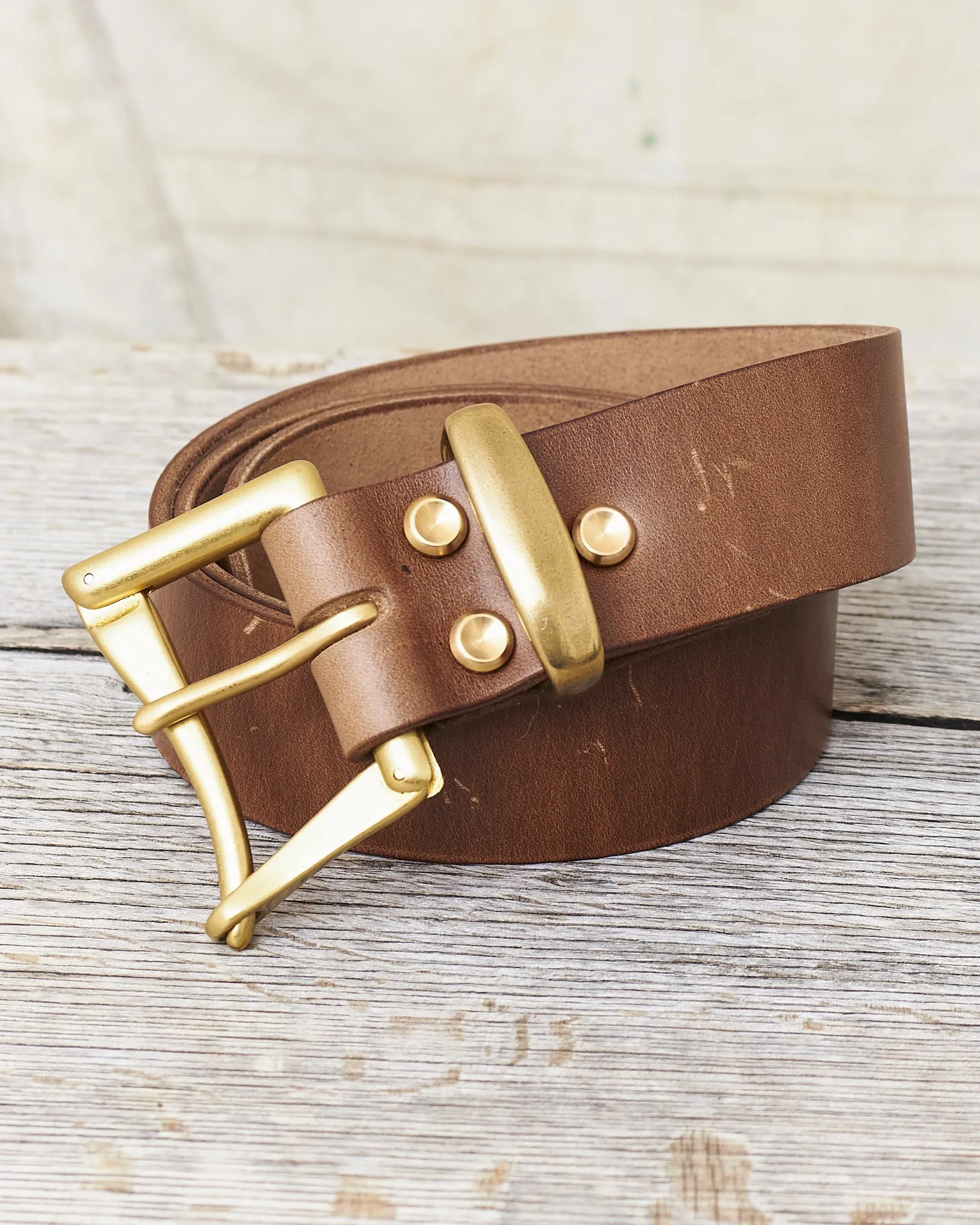 Lone Wolf Leather Belt Horwwen Natural CXL Fireman's Buckle