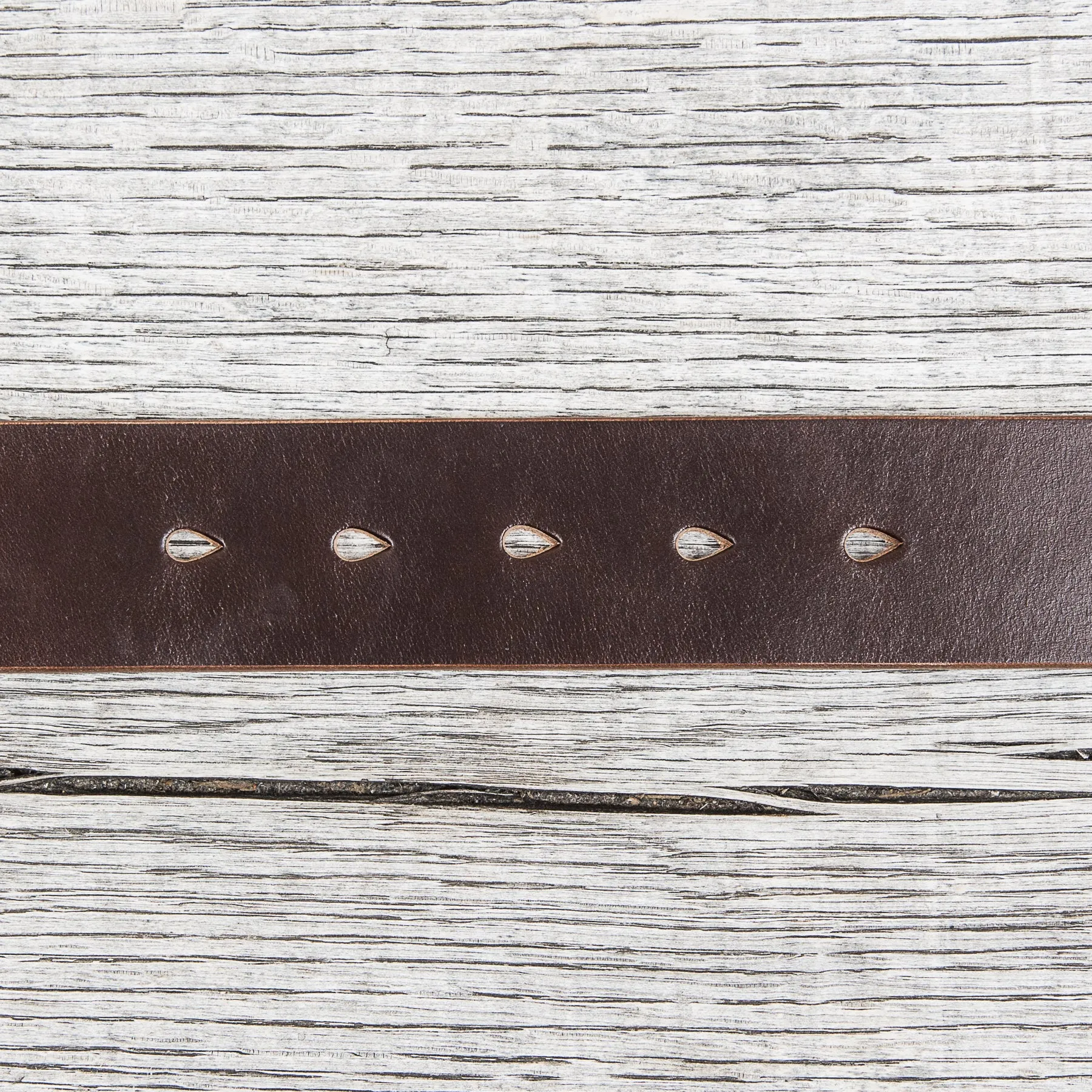 Lone Wolf Leathers Belt Horween Chromexcel Flat Square Brass Buckle