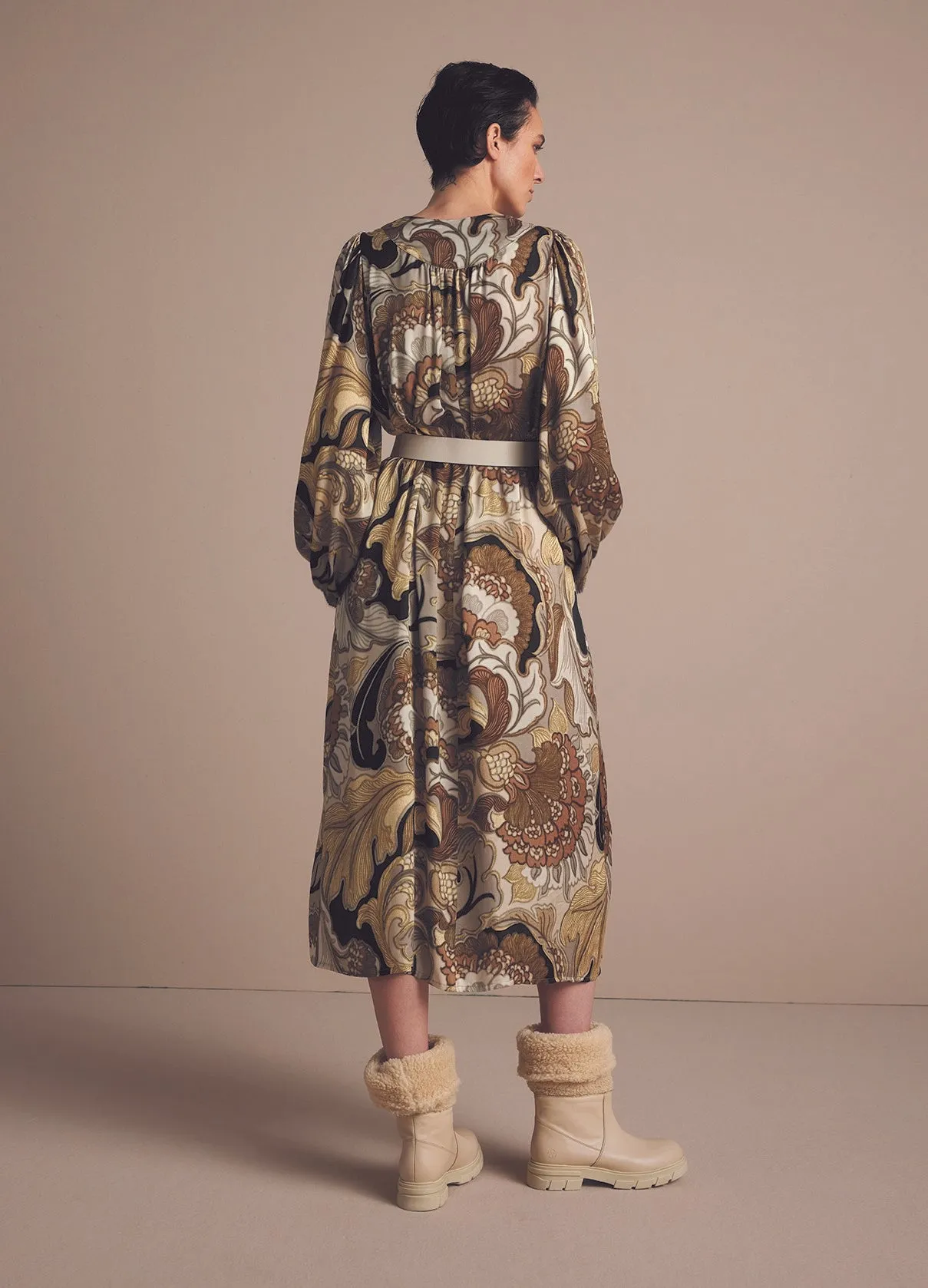 Long Flowy Vintage Flower Dress