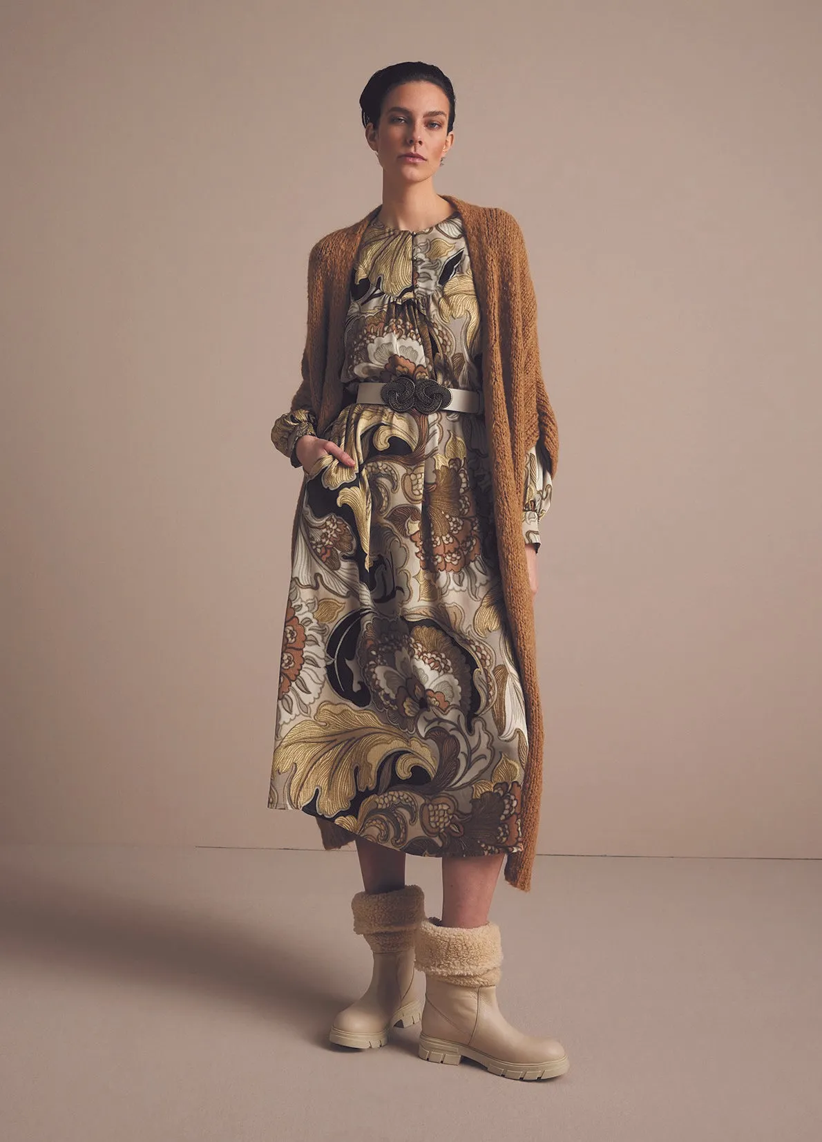 Long Flowy Vintage Flower Dress