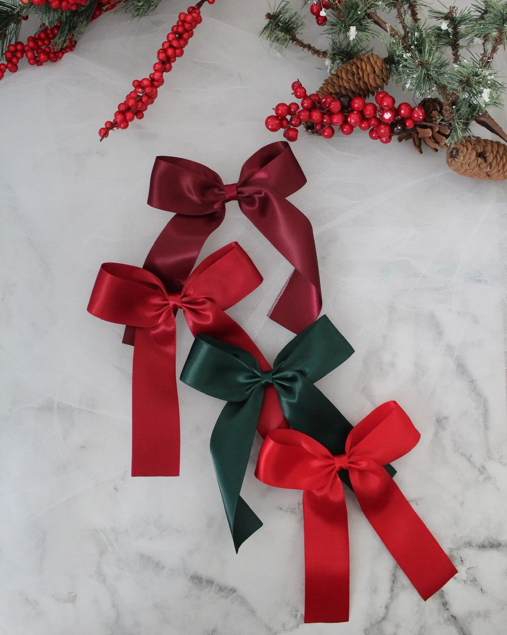 Long Tail Satin Hair Bows