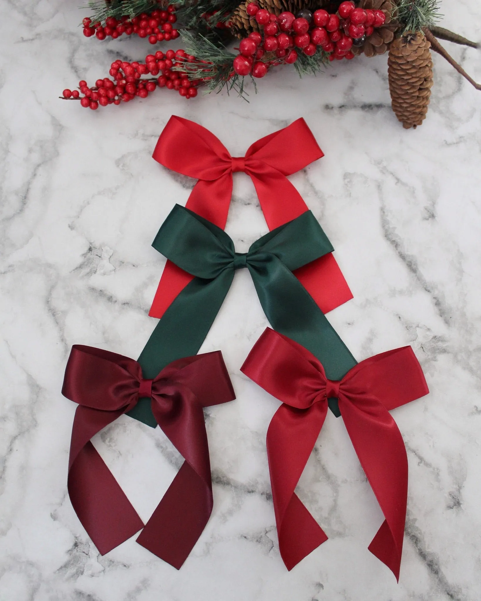 Long Tail Satin Hair Bows