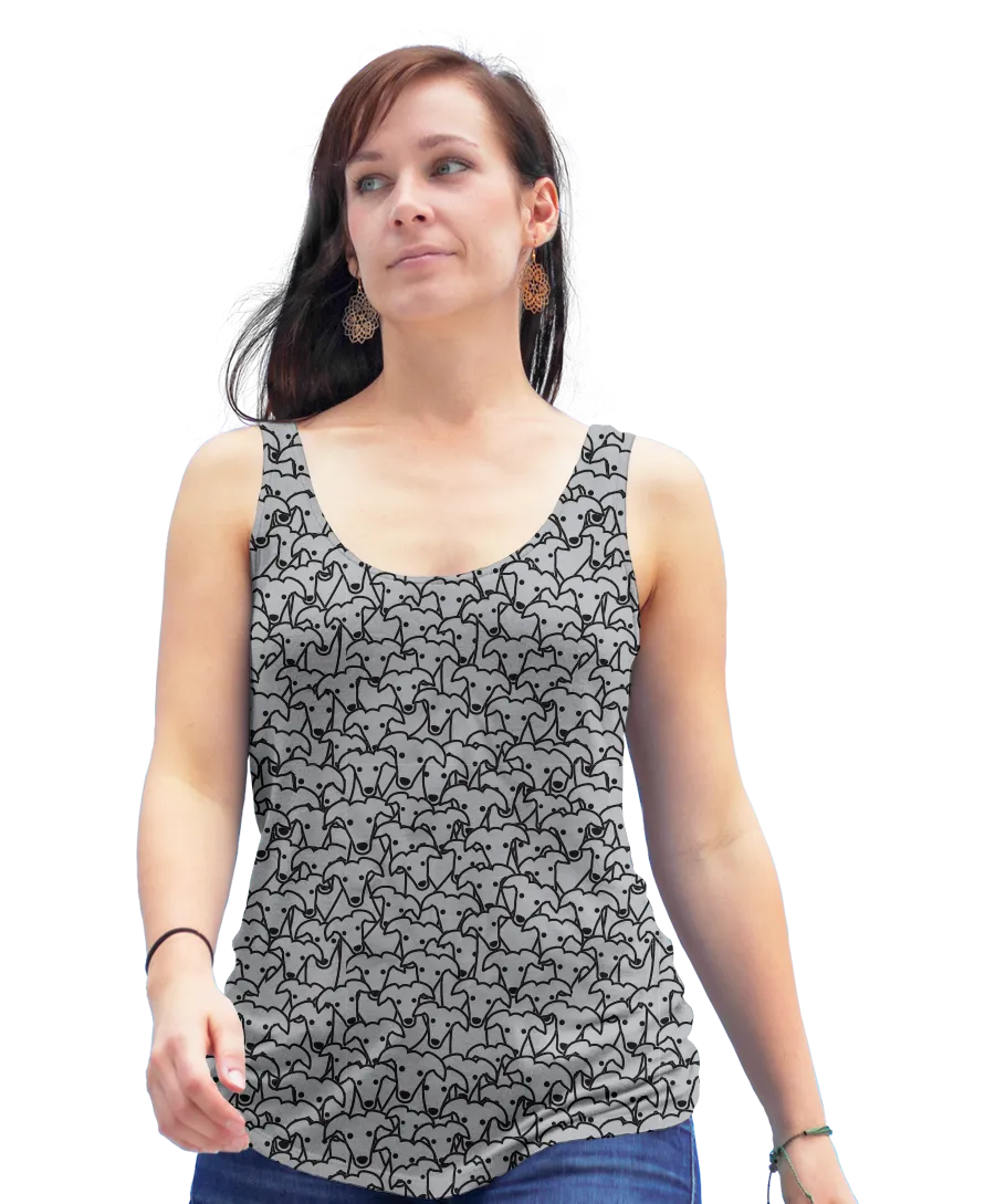 Lots & Lots Of Greyhounds Racerback Tank Top