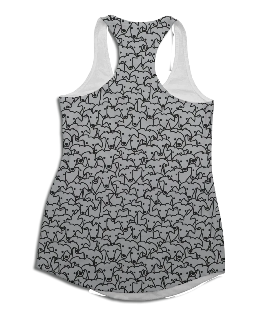 Lots & Lots Of Greyhounds Racerback Tank Top