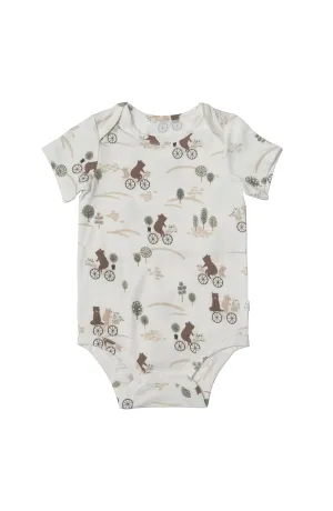 Loulou Lollipop - Shortsleeve Bodysuit - Bears on Bikes