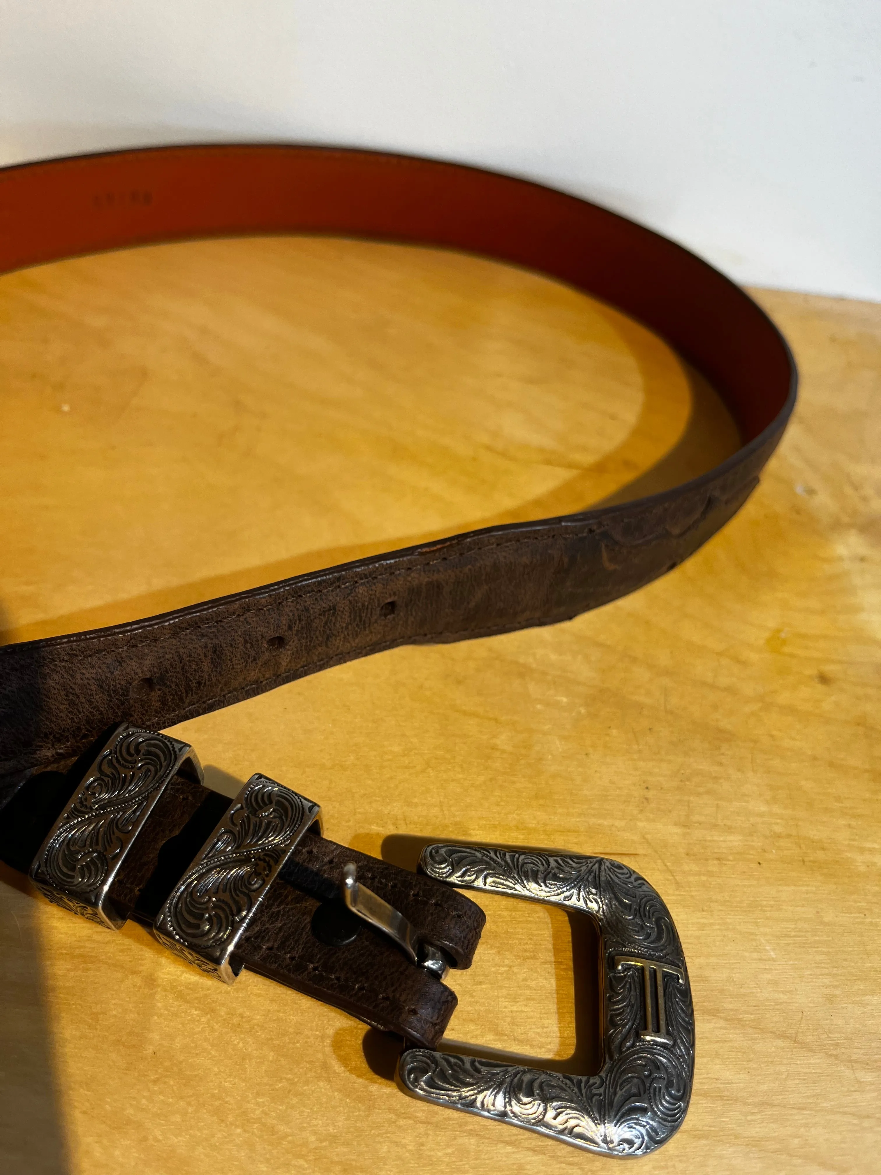 Lucchese Brown Leather Western Belt