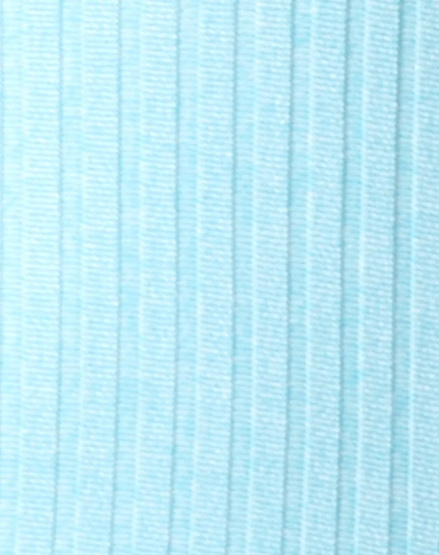 Lucia Bodice in Ribbed Powder Blue