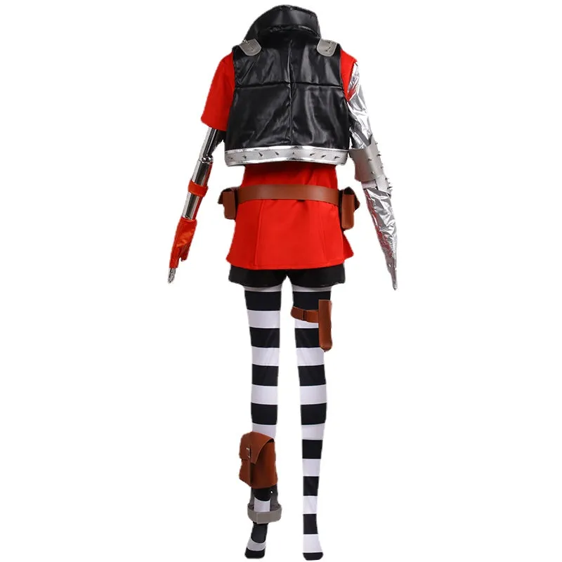 Mad Moxxi Halloween Outfit Suit Attire Hat Belt Set Red Cosplay Costume