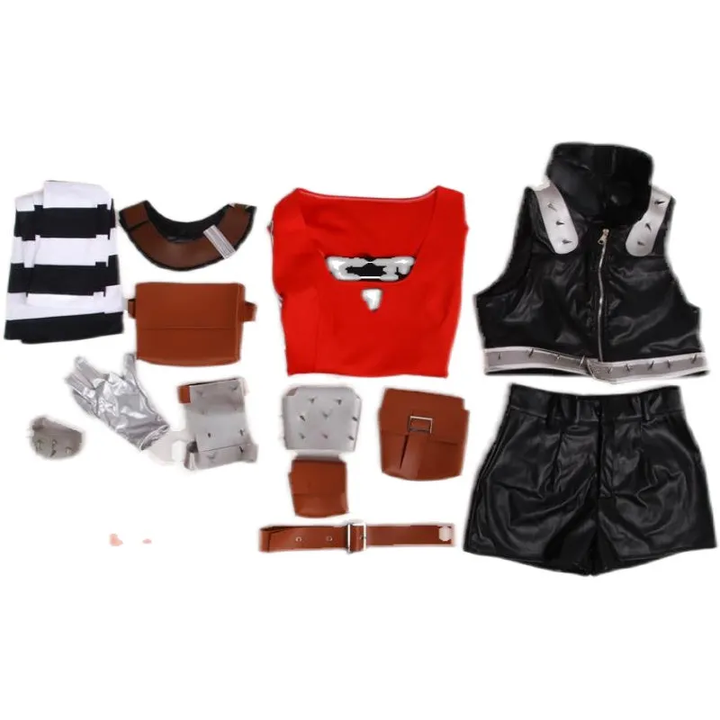 Mad Moxxi Halloween Outfit Suit Attire Hat Belt Set Red Cosplay Costume