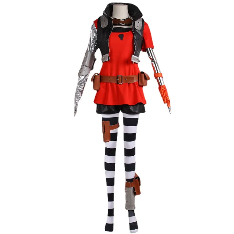 Mad Moxxi Halloween Outfit Suit Attire Hat Belt Set Red Cosplay Costume