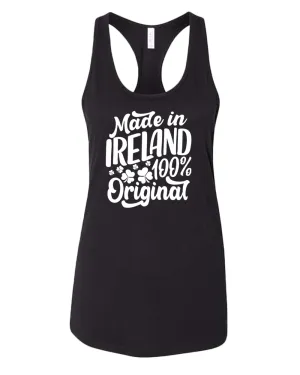 Made in Ireland 100% original tank top women racerback st patrick's day tank top