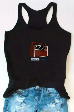 Made in the 90's printed black tank