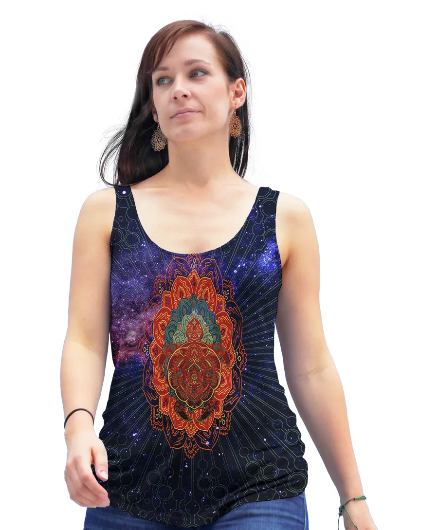 Mandala Turtle Flowy Racerback Tank Top