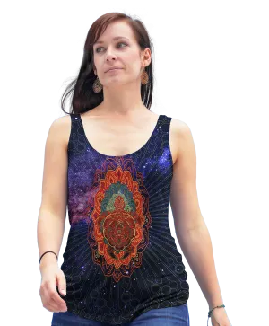 Mandala Turtle Flowy Racerback Tank Top