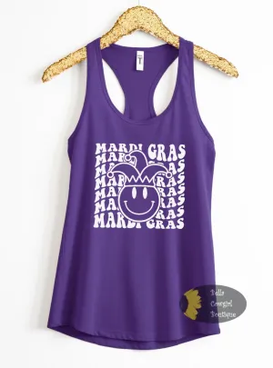 Mardi Gras Happy Face Jester Women's Tank Top