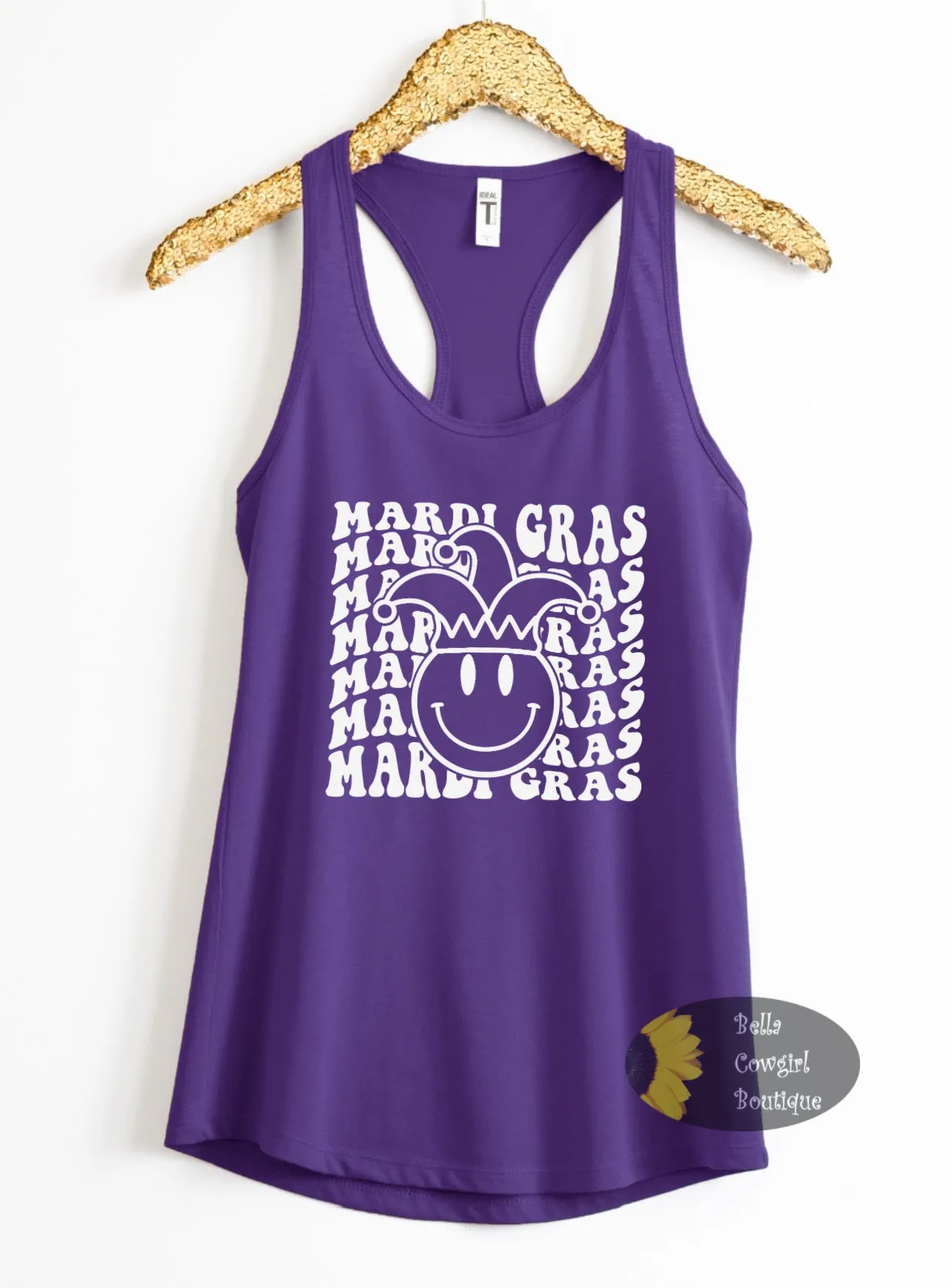 Mardi Gras Happy Face Jester Women's Tank Top