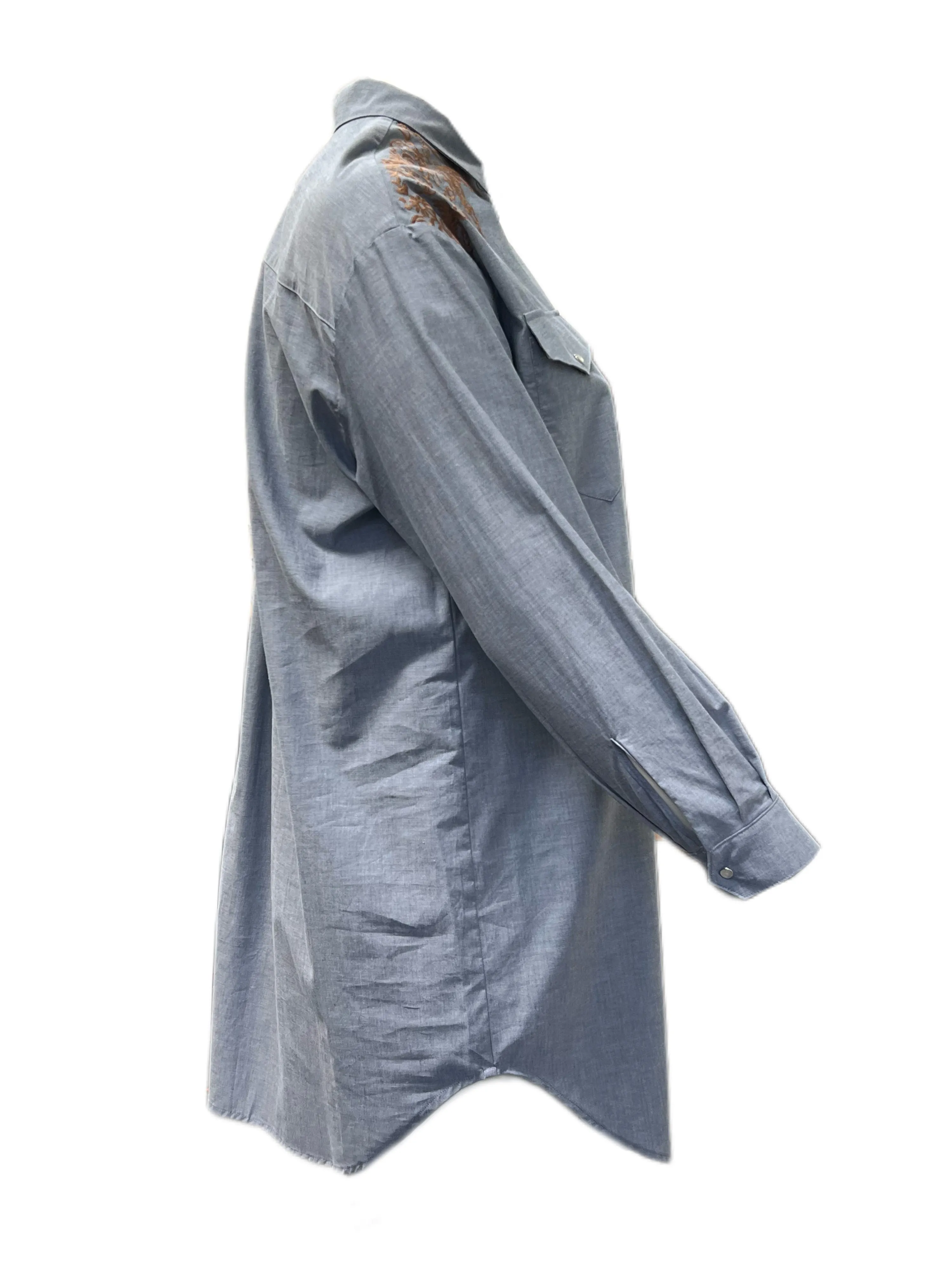 Marina Rinaldi Women's Blue Fabula Cotton Tunic Shirt NWT