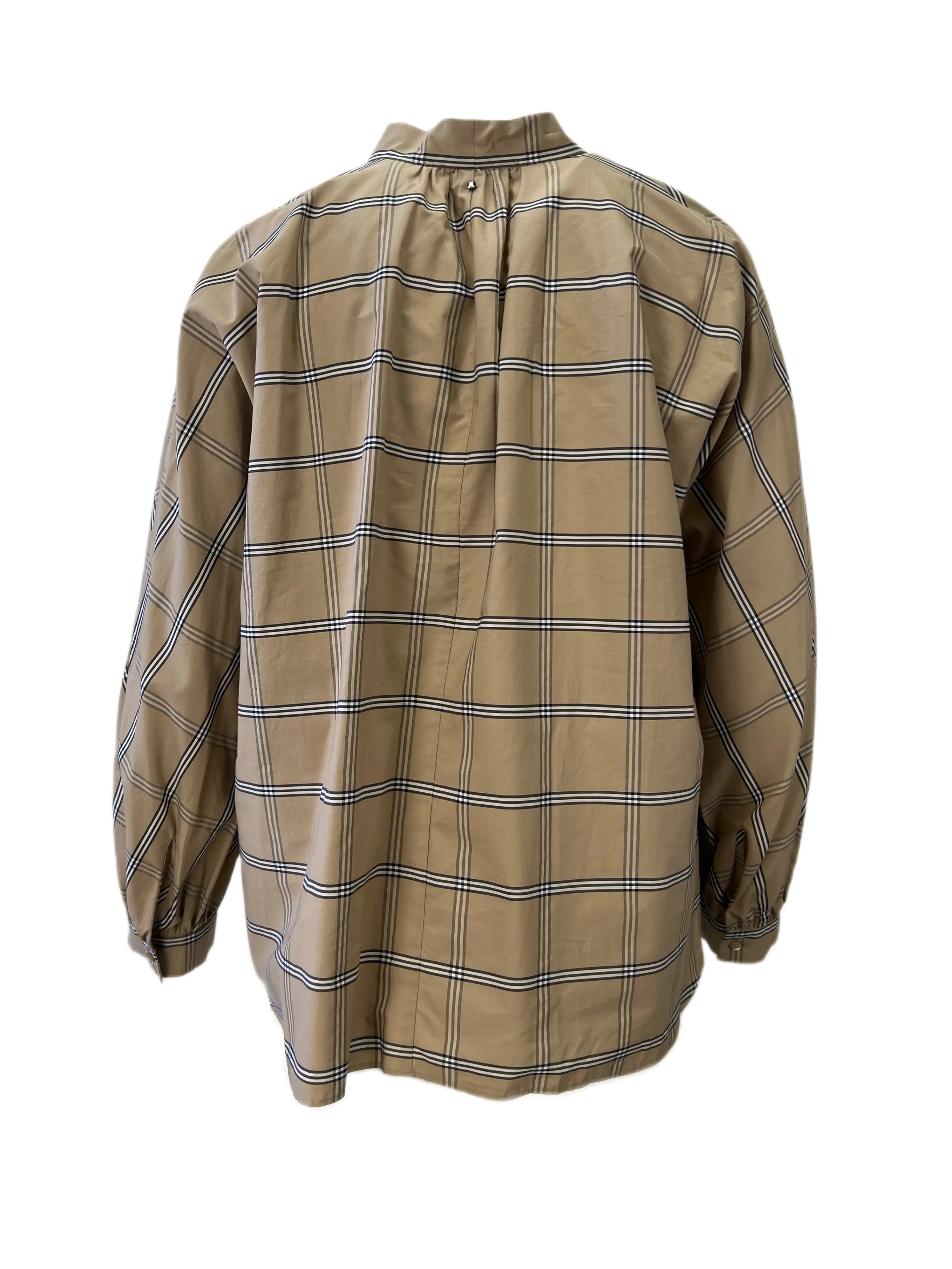 Marina Rinaldi Women's Brown Baghera Plaid Cotton Blouse Size 20W/29 NWT