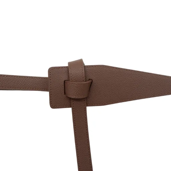 MARINA - Women's Brown Genuine Leather Knot Waist Belt