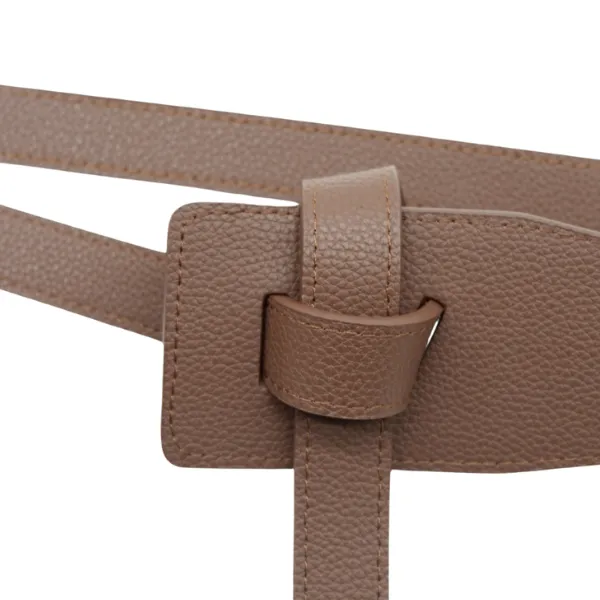 MARINA - Women's Brown Genuine Leather Knot Waist Belt