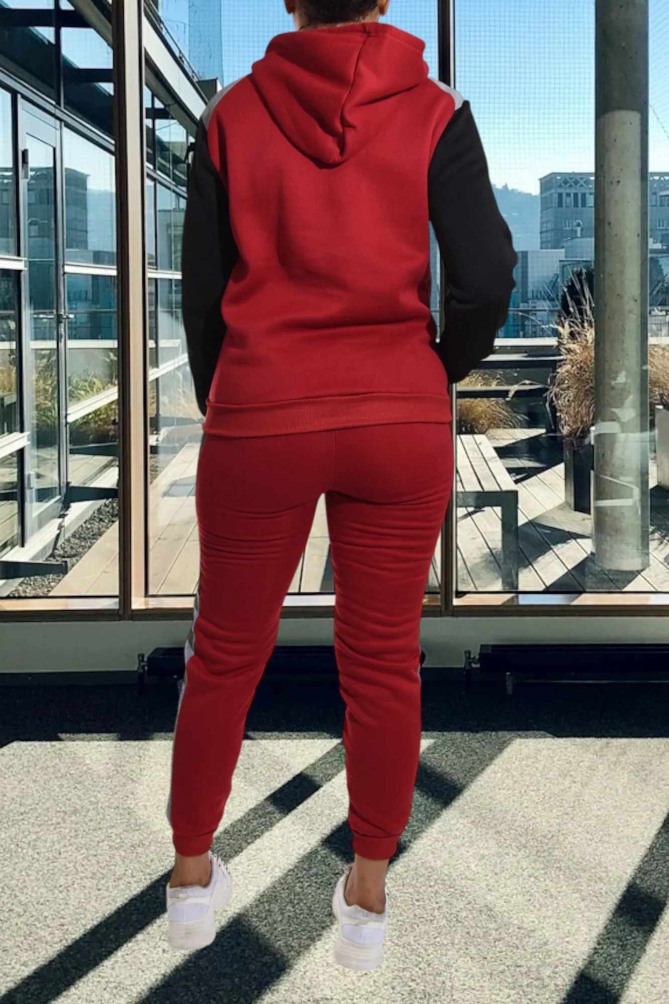 Maroon Fleece Tracksuit Set