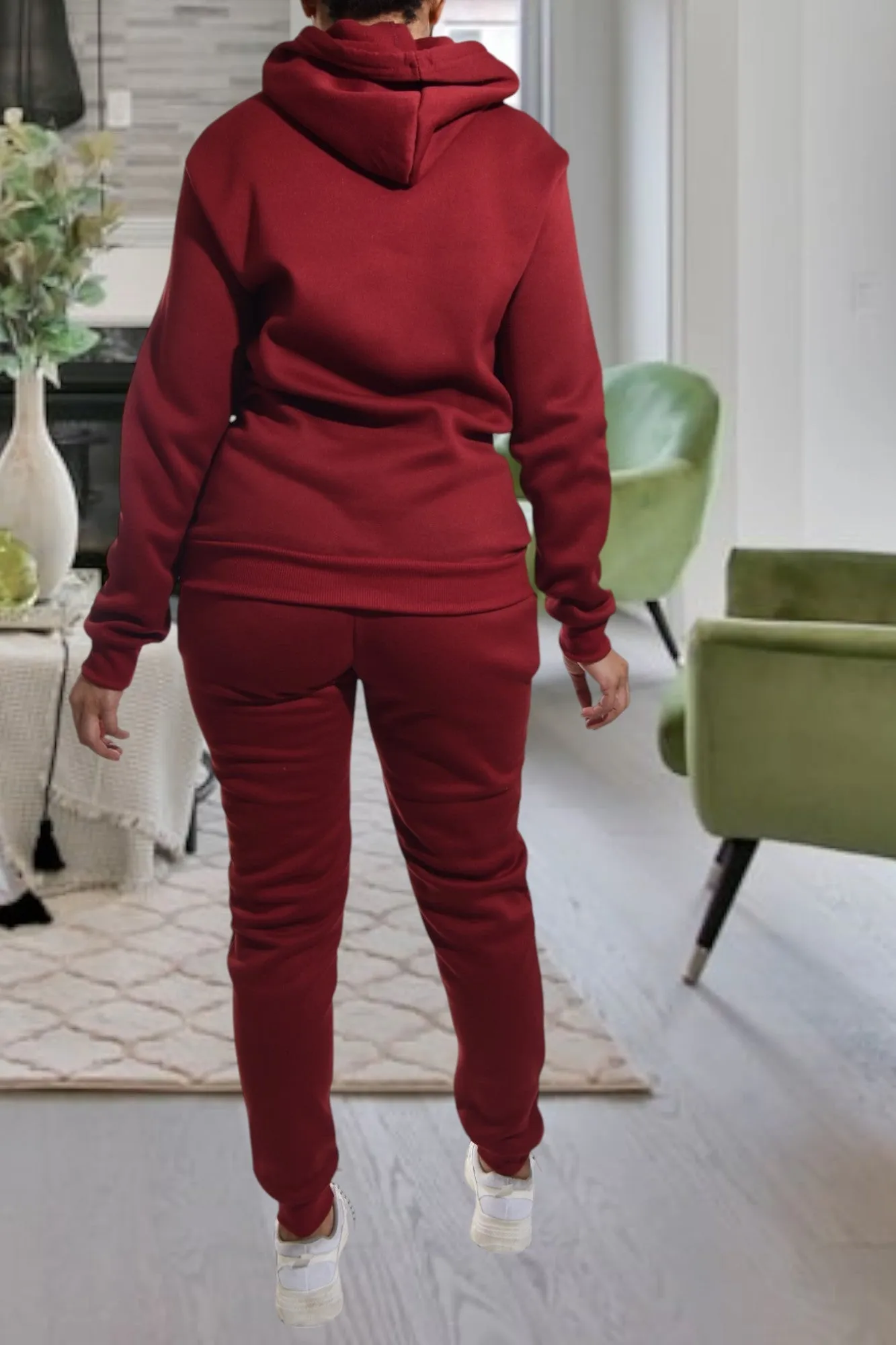 Maroon Graphic Tracksuit Set