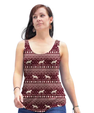 Maroon Nordic Horse Racerback Tank Top