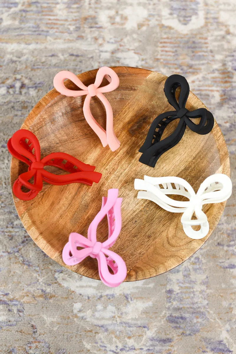 Matte Bow Hair Clips