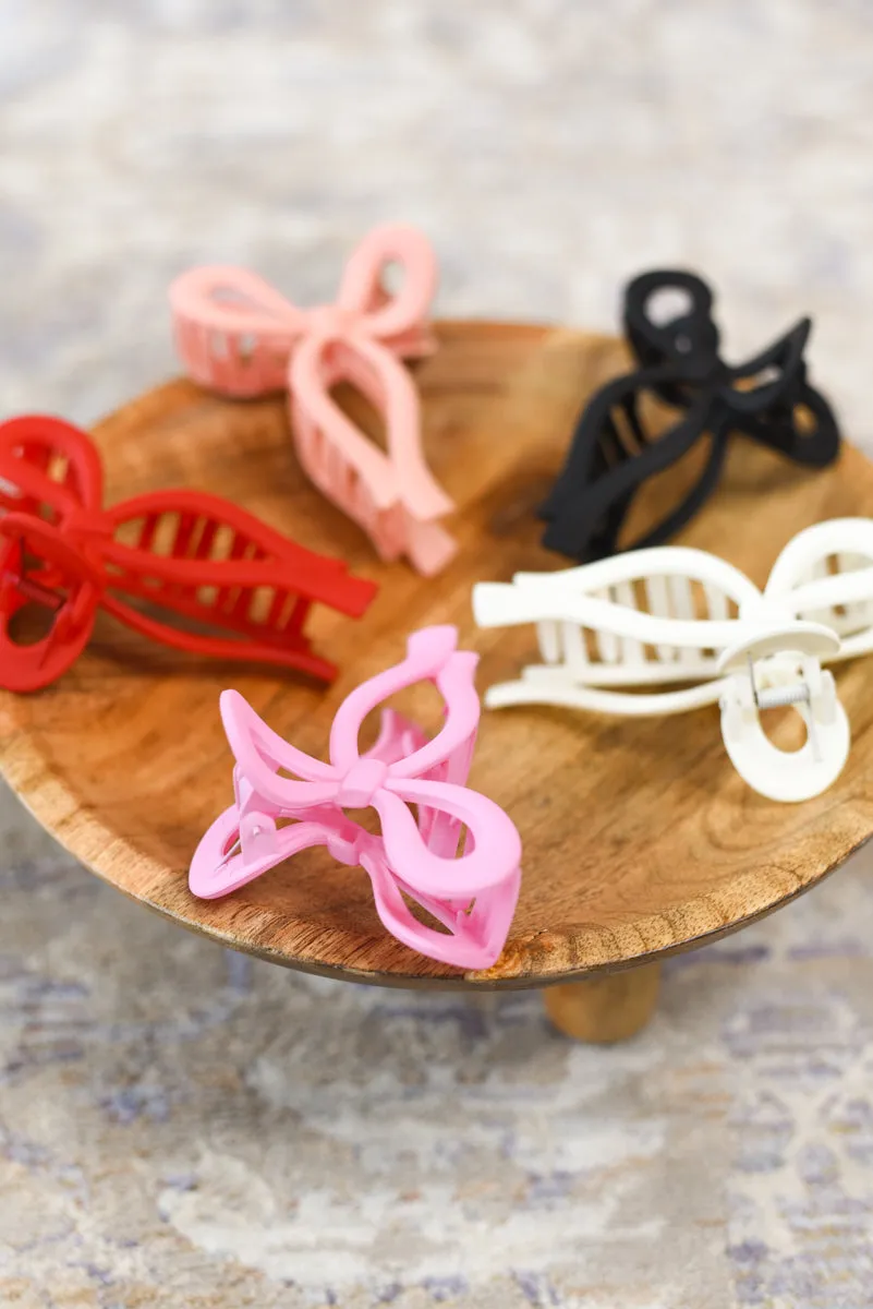 Matte Bow Hair Clips