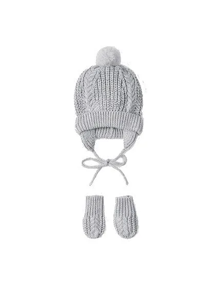 Mayoral Grey Knitted Hat & Mittens Gift Set